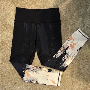ZYIA Cream and Black Artistic Leggings